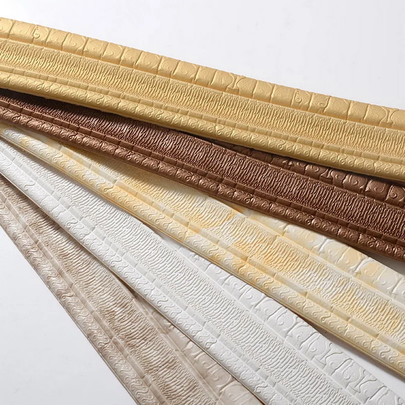 Peel and Stick Wall Border Self-adhesive Three-dimensional Wall Edging Strip Border Waterproof PE Foam Wall Lines Molding Trim