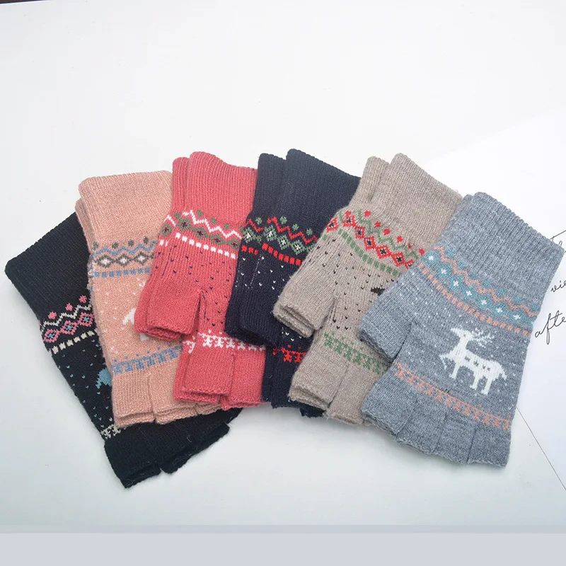 Hot Sale Daily Winter Touch Screen Warm Knitted Mitten Without Fingers