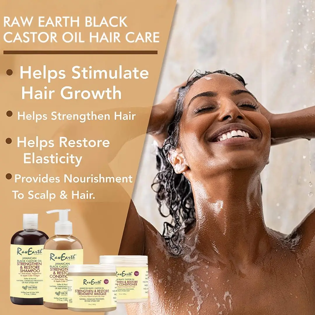 2023 popular private Jamaica black castor oil hair care product STRENGTHEN & RESTORE OIL shampoo and conditioner