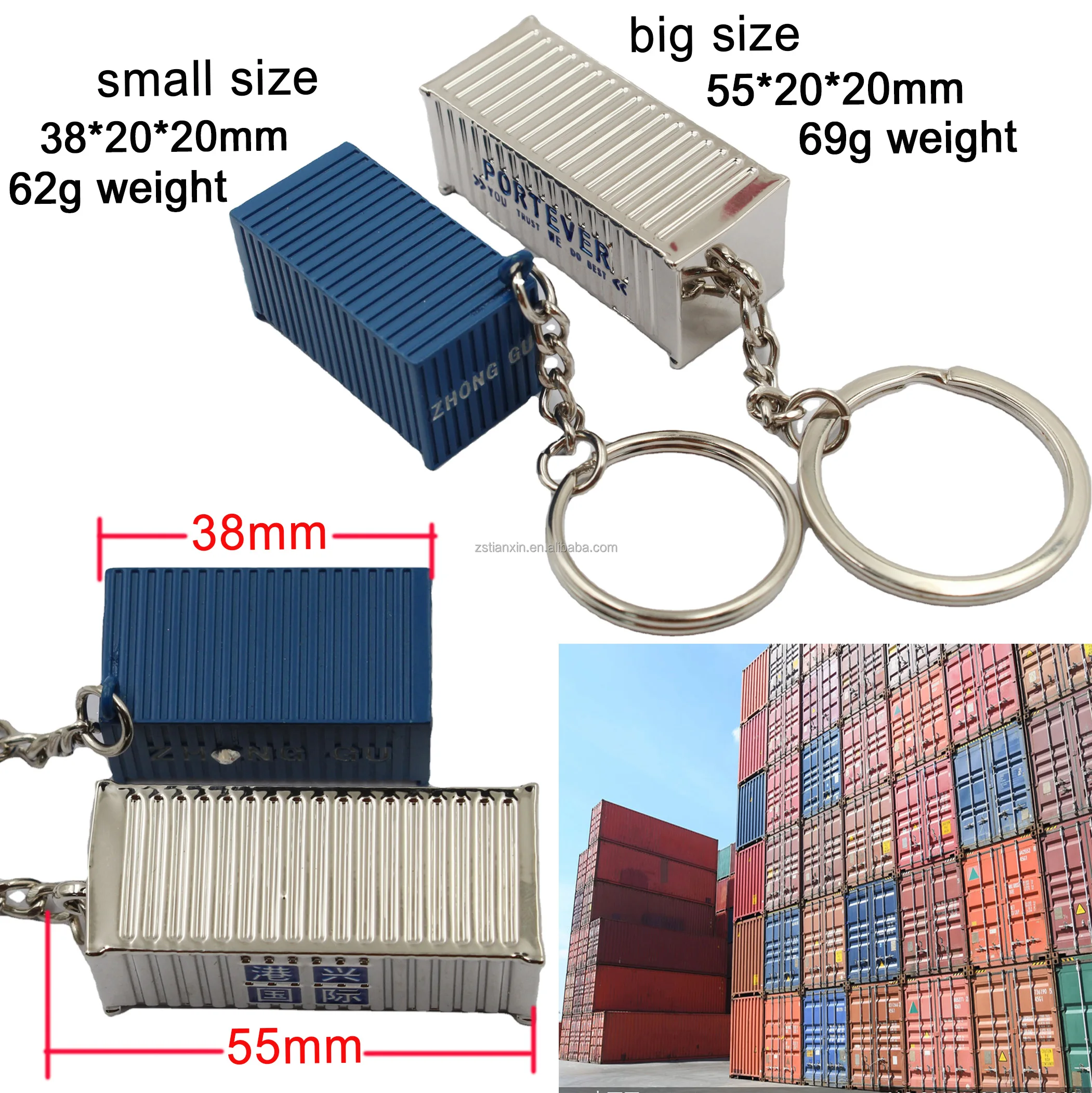 High Quality Shipping Container Keychain for transport company promotion free giveaway gift