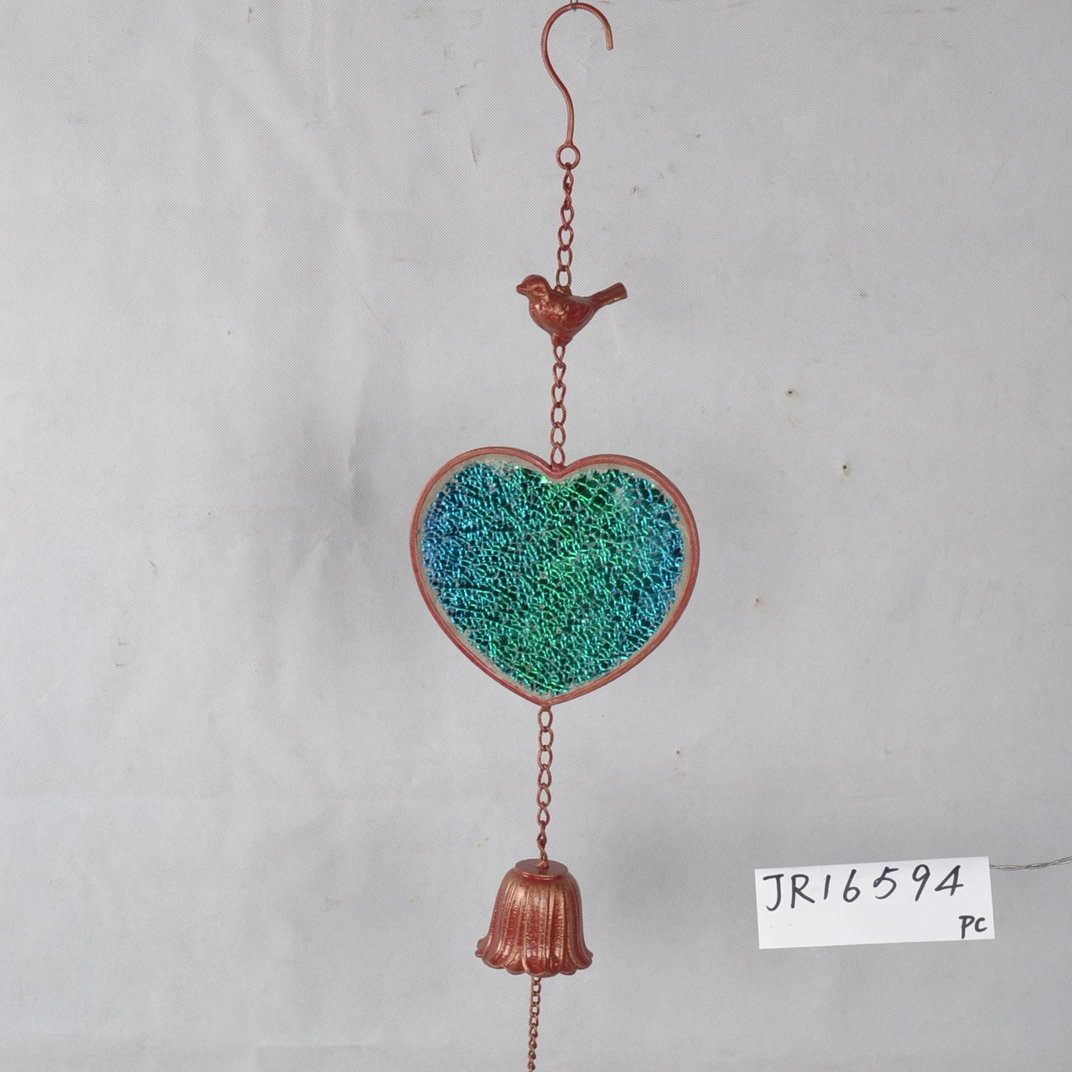 Emerald Art Wall Mounted Metal Doorbell Rustic Metal Hanging Design and Bird Yard Home Decor