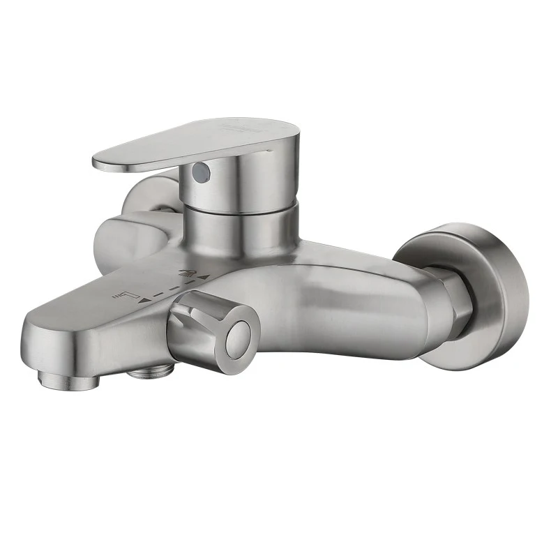 Factory Wholesale and Retail Shower Set, Bathroom Stainless Steel Brass Chrome Brushed Hotel Bathtub Faucet