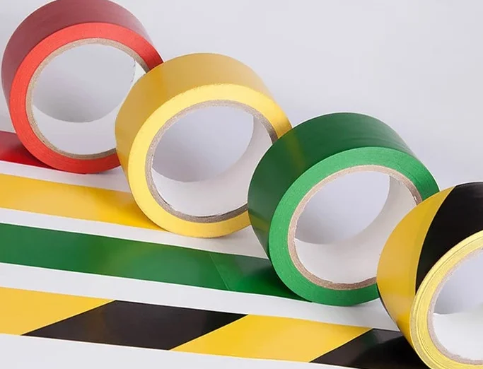 Custom floor marking tape roll  strong adhesive yellow and black PVC floor  warning tape