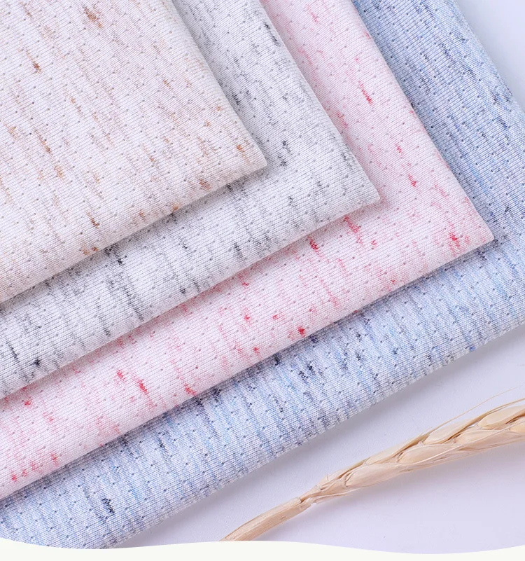 Elastic Lycra Fabric 53%Polyester 33%Rayon 8%Cotton 6%Spandex Breathable Polyester Lycra Weft Knitting Mesh Fabric for Gym Wear