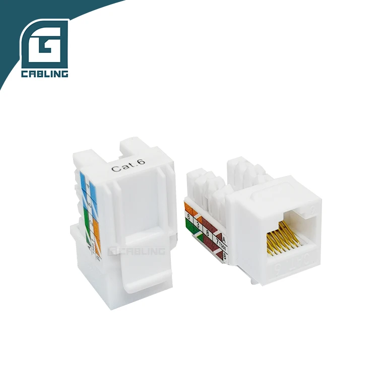 Geteknet network module Female 180 Degree dual 110IDC utp 8P8C rj45 cat6 keystone jack with speed punch down tool