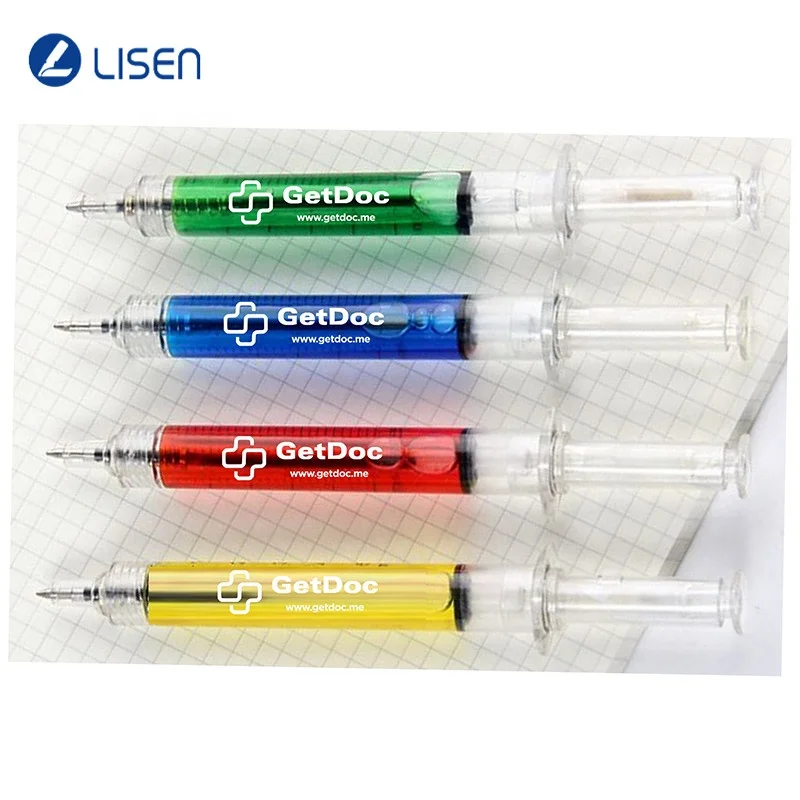 Wholesale Injection Shaped Medical promotional 5ml Syringe Ball Point Pen With LOGO