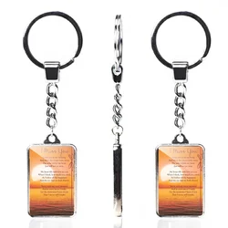 Брелок для ключей, горячая Распродажа, английская цитата, прямоугольный двусторонний брелок с рисунком