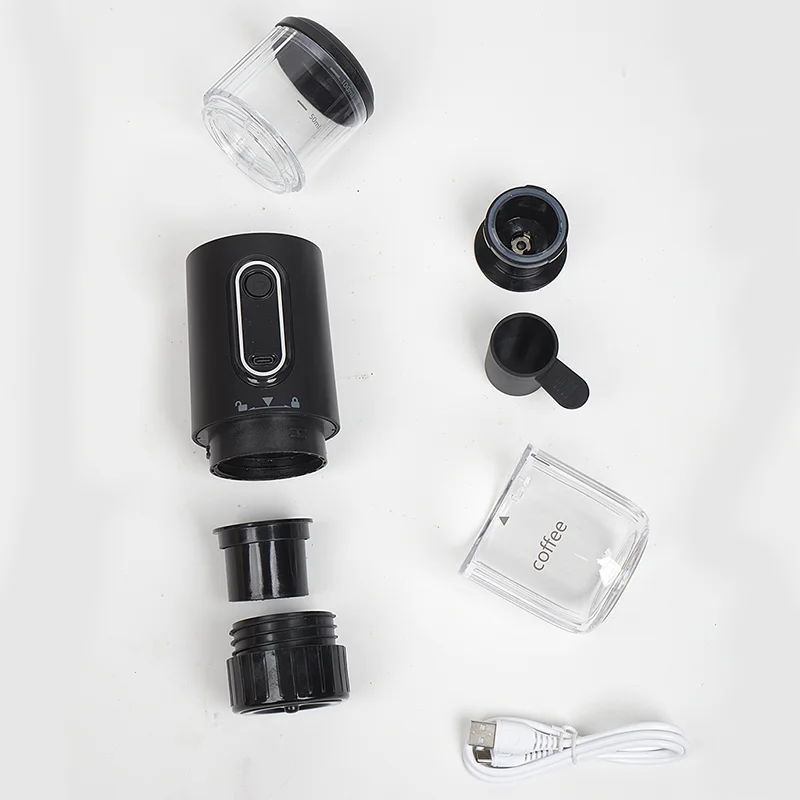 Черная портативная кофеварка для эспрессо с USB зарядкой и беспроводным нагревом мини-Капсульная путешествий