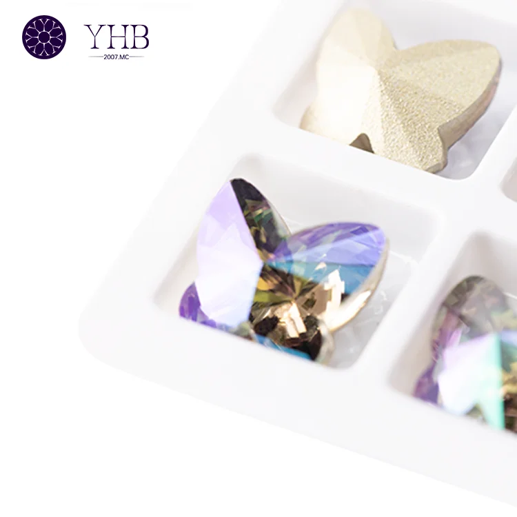 3d Design Butterfly Shape Loose Glass Crystal Stones Rhinestone For Clothes Jewelry Making