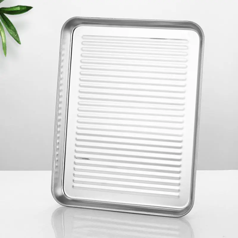 Stainless Steel 2200ml Rectangular Dumpling Plate Gong Zheng Grain Dumpling Fresh-Keeping Box with Lock