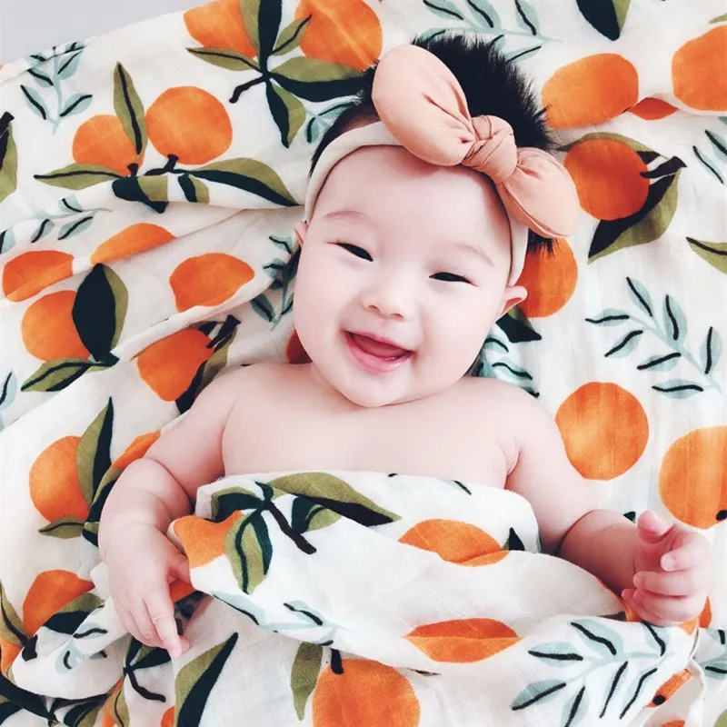 New Fashion Customizable Cute Printed 4 Layer 70% bamboo 30% cotton baby muslin blanket infant Swaddle Wrap gauze blanket