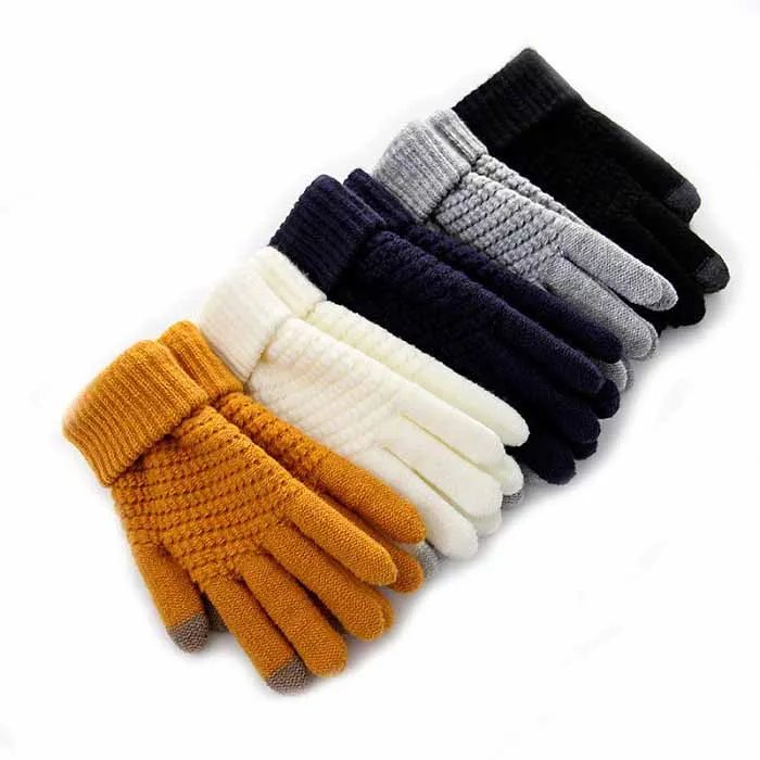 Fashion Unisex Men Women Anti Slip Thermal Touch Screen Magic Knit Smartphone Texting Driving Cycling Winter Gloves
