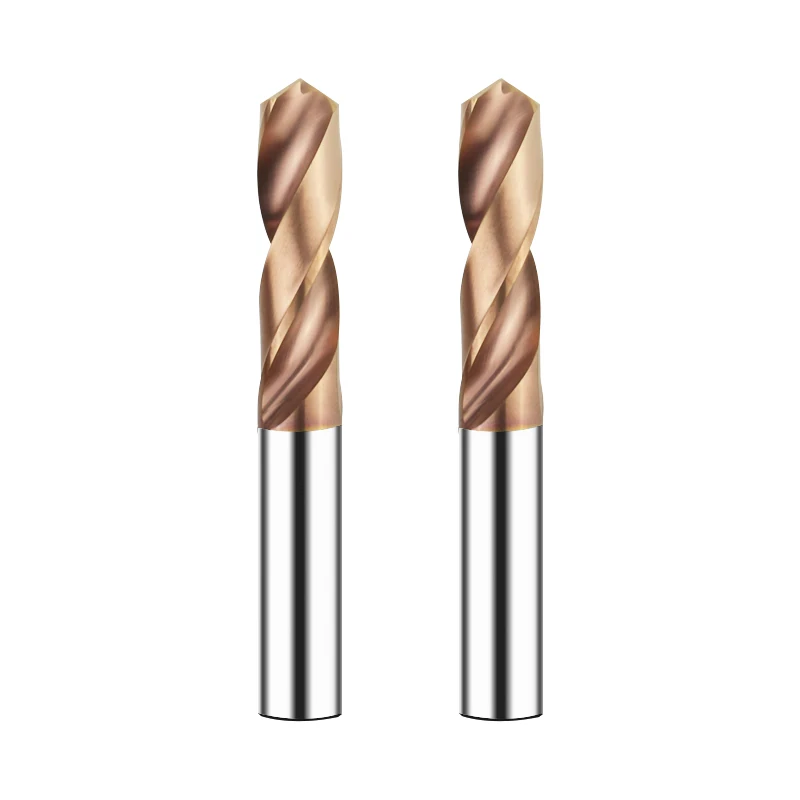 HRC55 coated integral straight shank ultra hard tungsten steel high speed drilling CNC twist drill bit