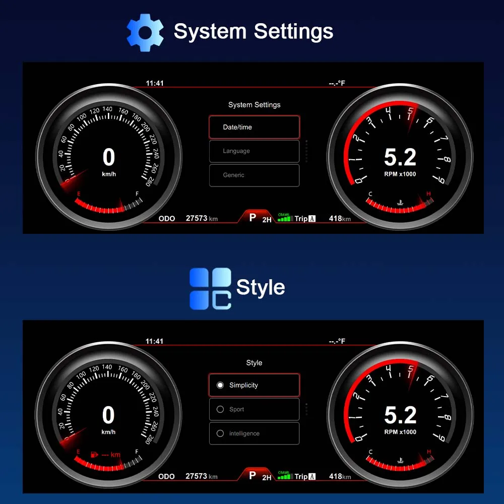 Bosstar Digital LCD Dashboard Panel Virtual Instrument Cluster CockPit Speedometer for infiniti Q70 QX80