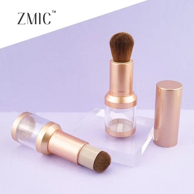 Luxury Cosmetic packaging innovative design empty loose powder container with makeup brush