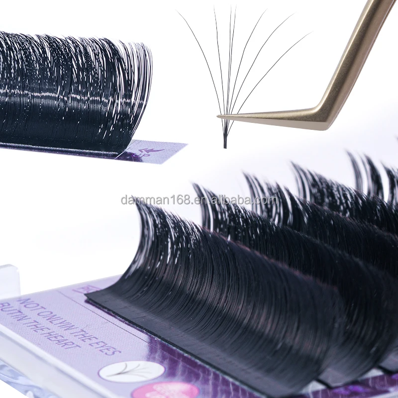 DAMMAN V Shape Eyelashes Private Label Smart Lashes Auto fans Lashes Korean PBT Fiber Easy Fans For Eyelash Extensions