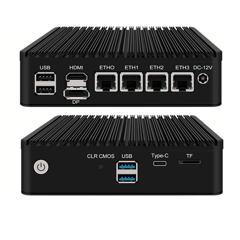 Fanless Mini PC 4 InteI i226-V 2.5G N6005 N5105 V5 Topton 2*NVMe TPM2.0 Switch Soft Router ESXI PVE Firewall Appliance Server