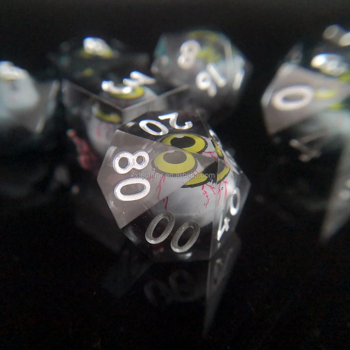 Eye Rolling Dice Handmade Sharp Edge DND Dices Liquid Core Eye Balls Role Playing Gaming Dice For Board Game Dungeons and Dragon