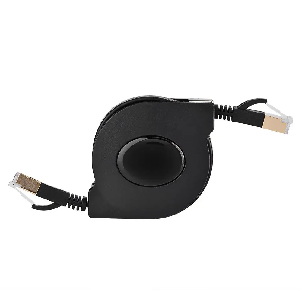 Extension-type CAT7 Ethernet Cable, Retractable CAT7 RJ45 600MHz Patch Shielded Flat Ethernet Cord