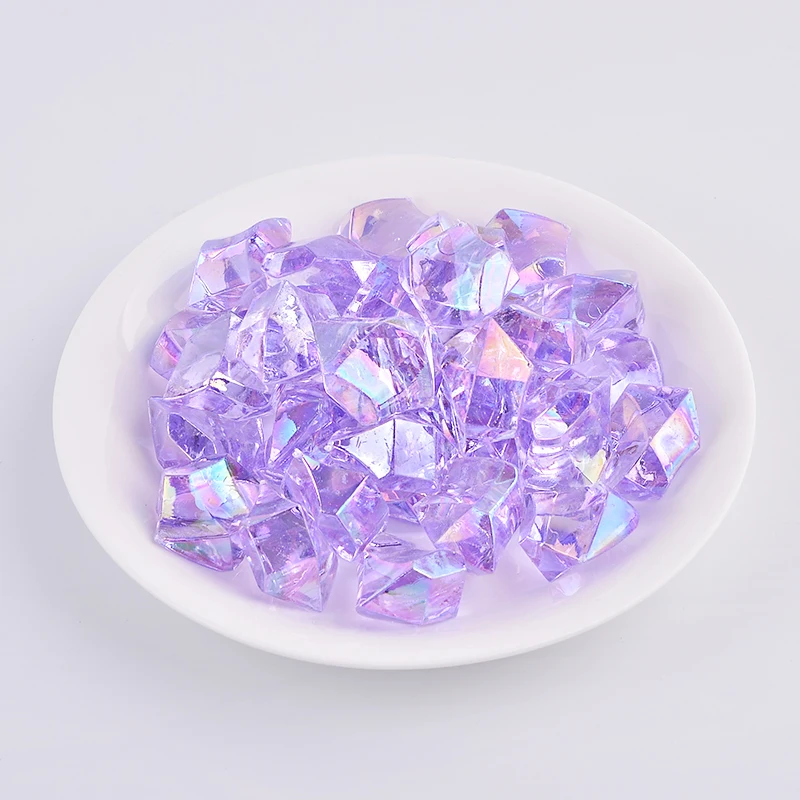 Factory Wholesale Plating Acrylic Beads Colorful Acrylic Nuggets Ice Cube Plastic Beads For Home Party Decor