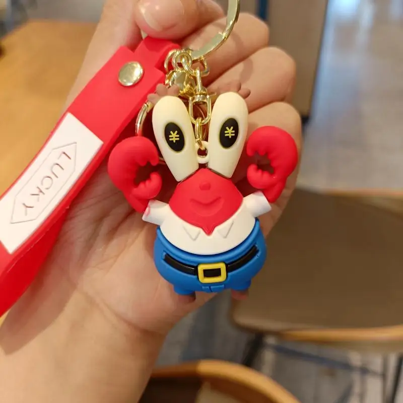 Cartoon PVC Keychain Pendant Key Ring Children Cute Gift For SpongeBob SquarePants