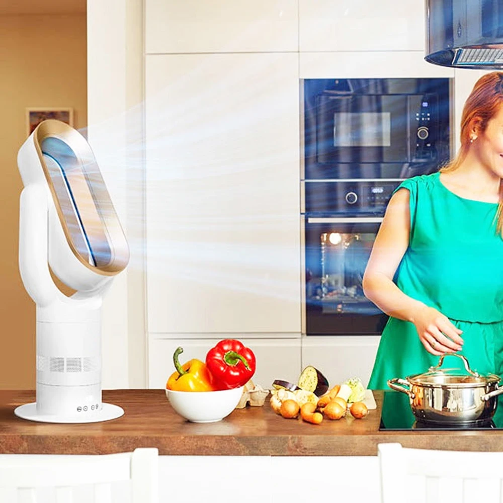 2 IN 1 Electric leafless Cooling Fan PTC Ceramic Portable Electric Bladeless Table Fan Heater without blades