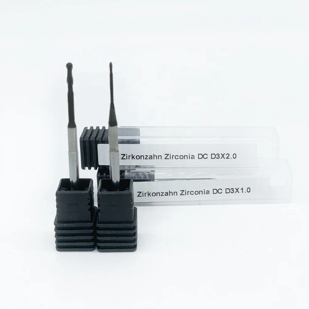 DC Coating Zirkonzahn 6mm 3mm Shank Diamond Coated Dental Zirconia Block PMMA WAX PEEK Drill Tool Milling CAD CAM Bur