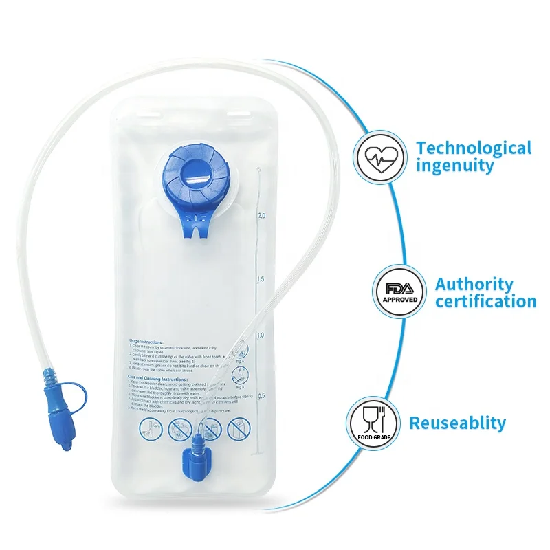 DJ011 climbing running water bag TPU BPA free 2 liter hydration bladder 1.5 liter water bladder PEVA