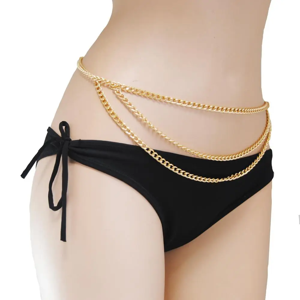 Bohemian Retro Style Multilayer Alloy Waist Chain Body Chain for Women Round Pendant Belly Chain Jewelry