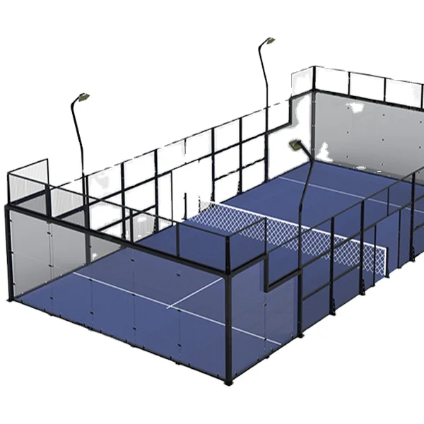 10mm 12mm padel court glass for 2022 New Design Panoramic Padel Tennis Court