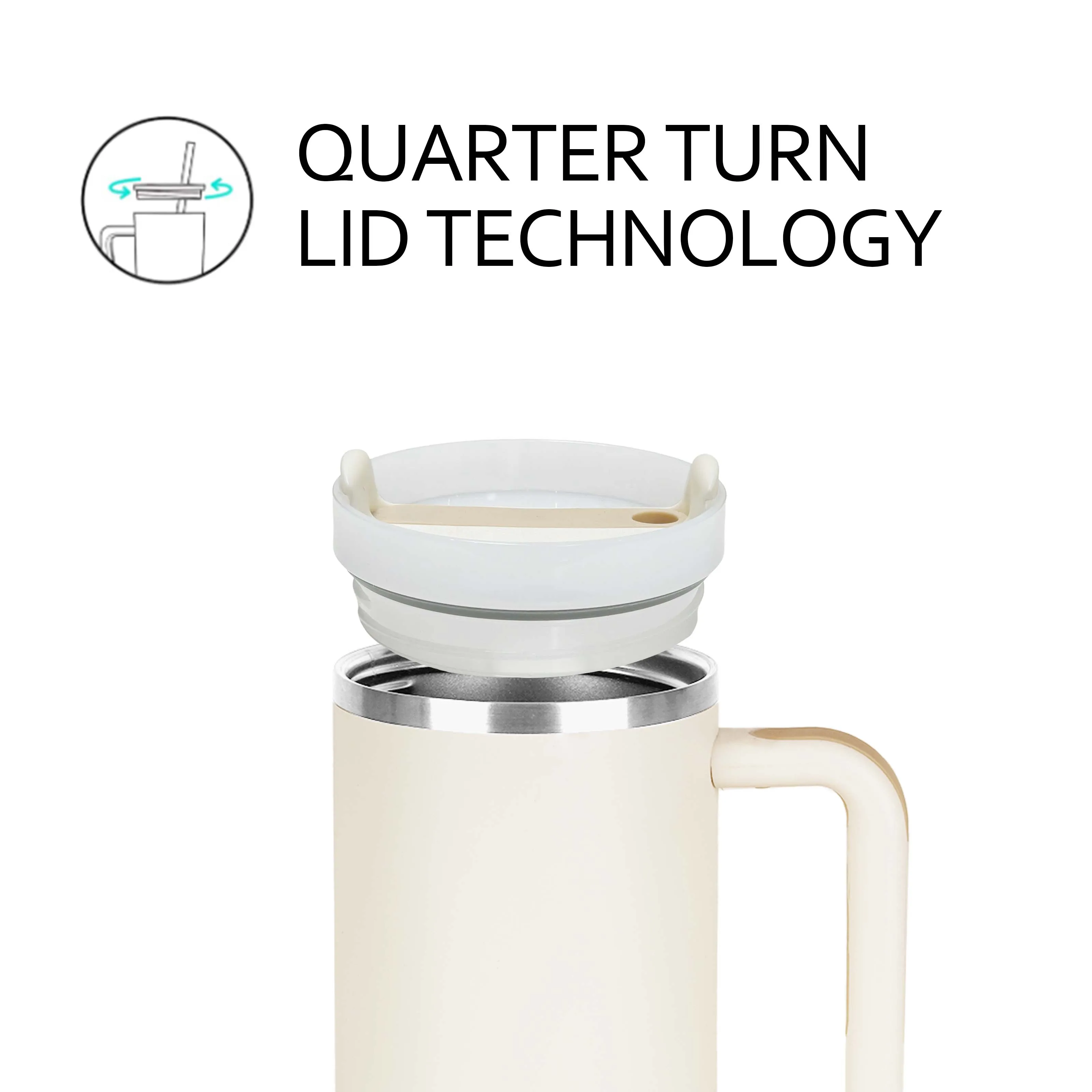 Hot Powder Coated Stainless Steel Insulated Thermal Travel Coffe Mug 40 oz Tumbler With Handle 40oz Bulk Coffee Mugs Custom