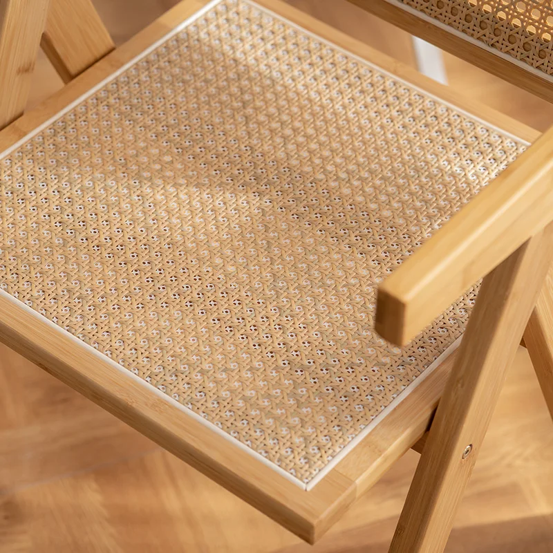 Bamboo Rattan Chair for Living Room Home Stay Back Chair Japanese Net  Dining Chair with Leisure Table Stool for Hotel