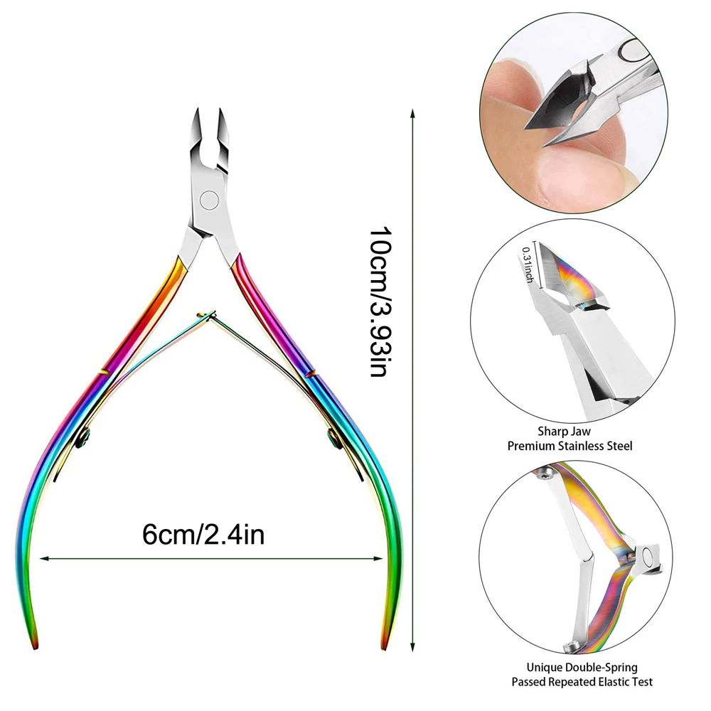 drop shipping Cuticle Nippers with  Cuticle Pusher nail salon Manicure Pedicure Kit Professional callus dead skin rasp removal