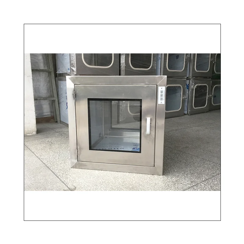 Stainless Steel Pass Box Static Type Electrical Interlock Clean Room Pass Through Box