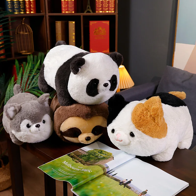 Creative super soft fat plush fat cat stuffed toys cute axolotl plush toy pillow adorable stuffed sloth panda plush fat pig toy