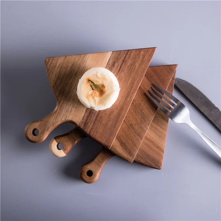 European-style irregular shaped plate creative pizza tray black cutlery tray wooden steak plate