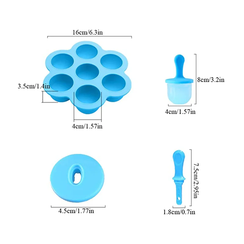 New product Fashion DIY  Food Grade Silicone 7 Hole  Ice Pops Mold With Colorful Sticks