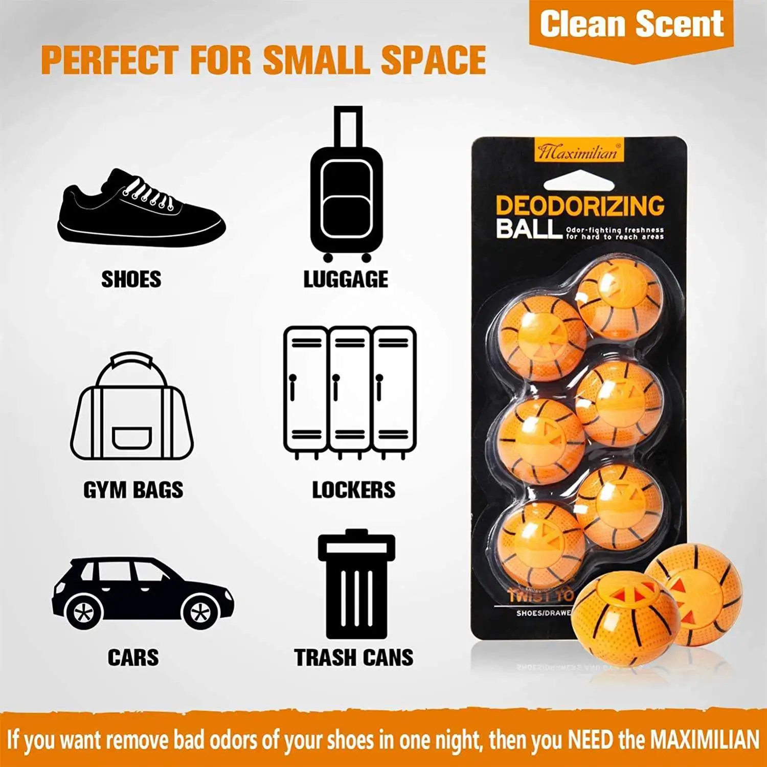 Factory Wholesale 6 In 1 Odor Eliminator Sneaker Freshener Deodorant Ball Shoes Deodorizers