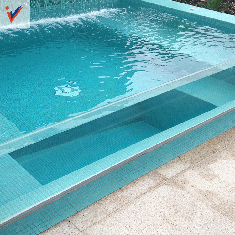 Acrylic Glass Swimming Acrylic Pool Cover Waterfall For Outdoor Swimming Pool