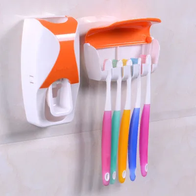 wall mounted multi function toothbrush rack  toothpaste dispenser B536