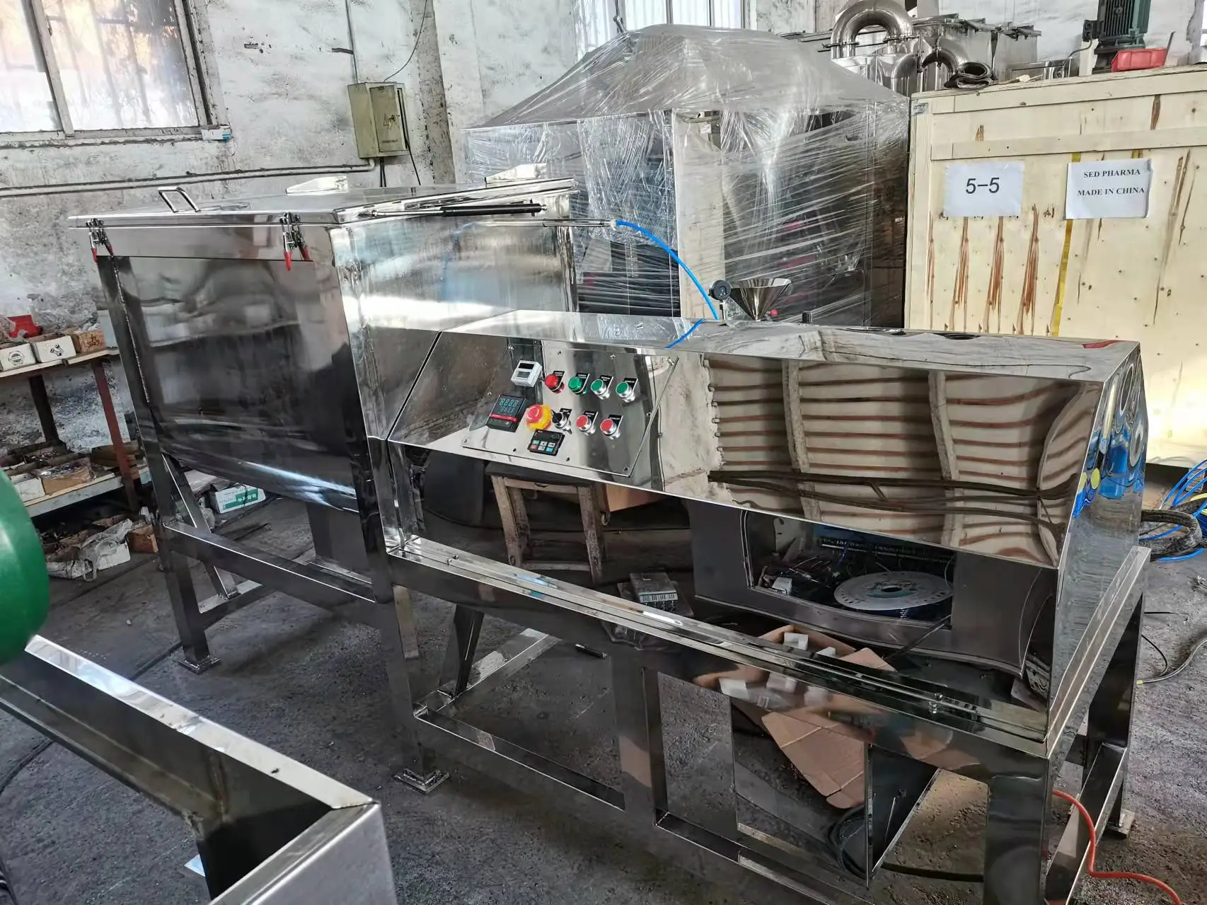 Horizontal Industrial SS304 SS316L Dry Powder Ribbon Blender Mixer / Mixing Machine