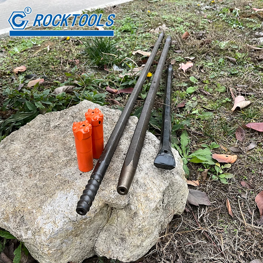 Top Hammer Small Hole Rock Tool Taper Button Bit Integral Drill Rod for Stone Mining Drilling