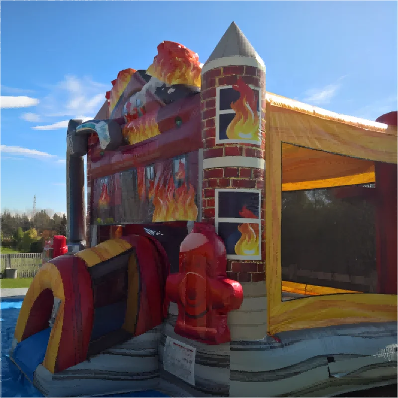 large inflatable fire truck bouncer bouncy castle factory direct sale