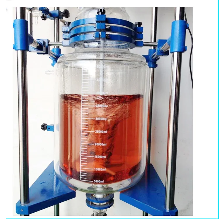 10l 20l 50l 100l 150l 200l Laboratory Chemical Reactor Jacketed Double Layer Glass Stirred Tank Reactor