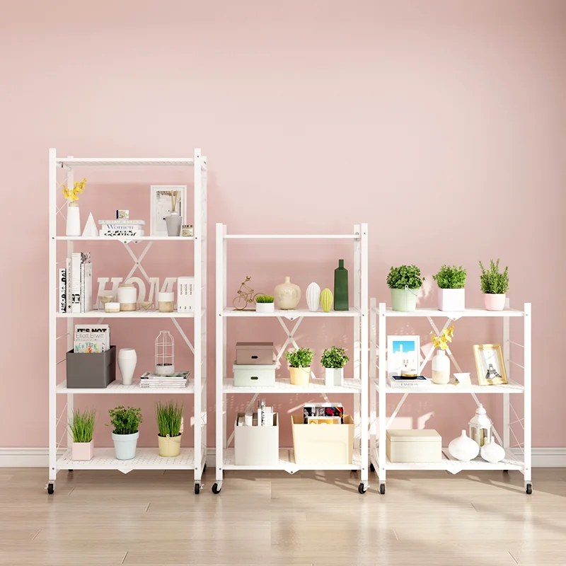 
Display shelves/4 layer metal mobile folding storage shelf /kitchen organizer rack 