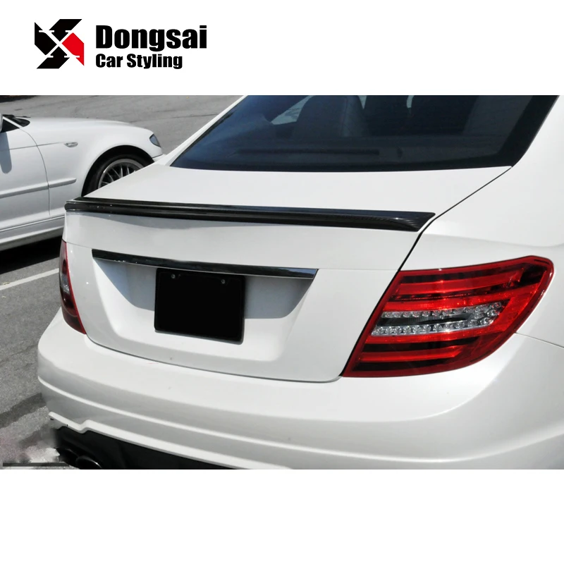 AMG Style Dry Carbon Rear Trunk Lip Wing Spoiler Ducktail for Mercedes Benz C Class W204 C63 AMG 2007-2014