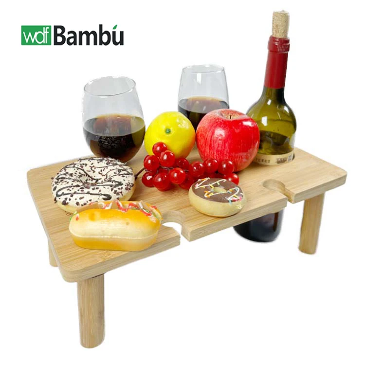 WDF Hot Selling portable picnic table foldable table meja lipat mesa dobravel bamboo picnic table for outdoor