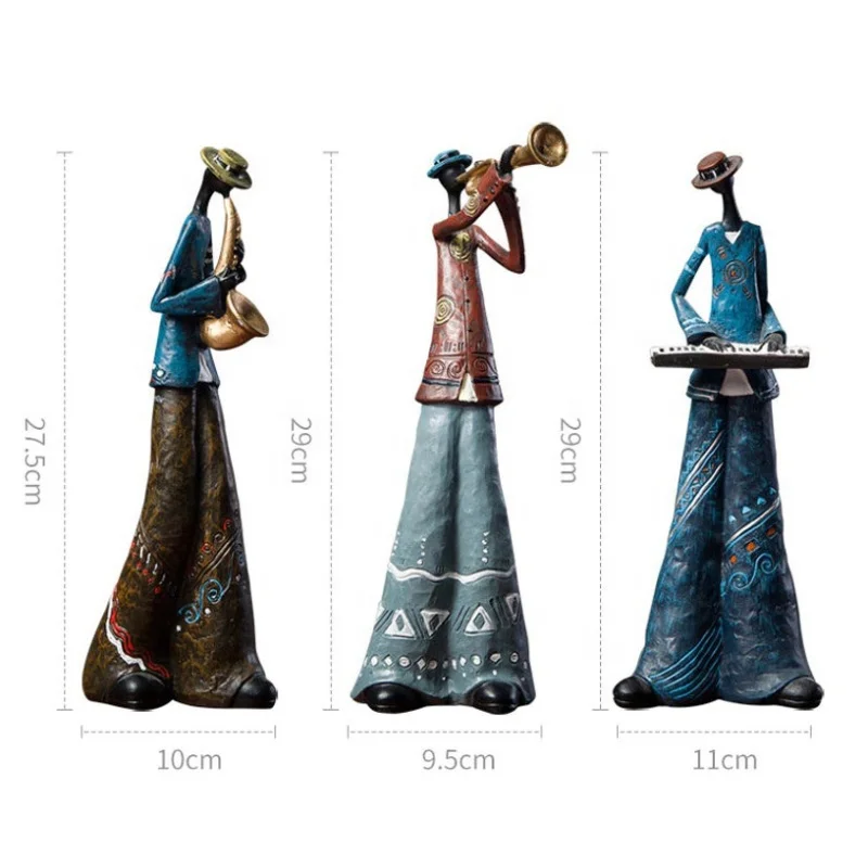 European resin music band home decoration TV cabinet wine cabinet bar desktop decoration creative figurines crafts gifts