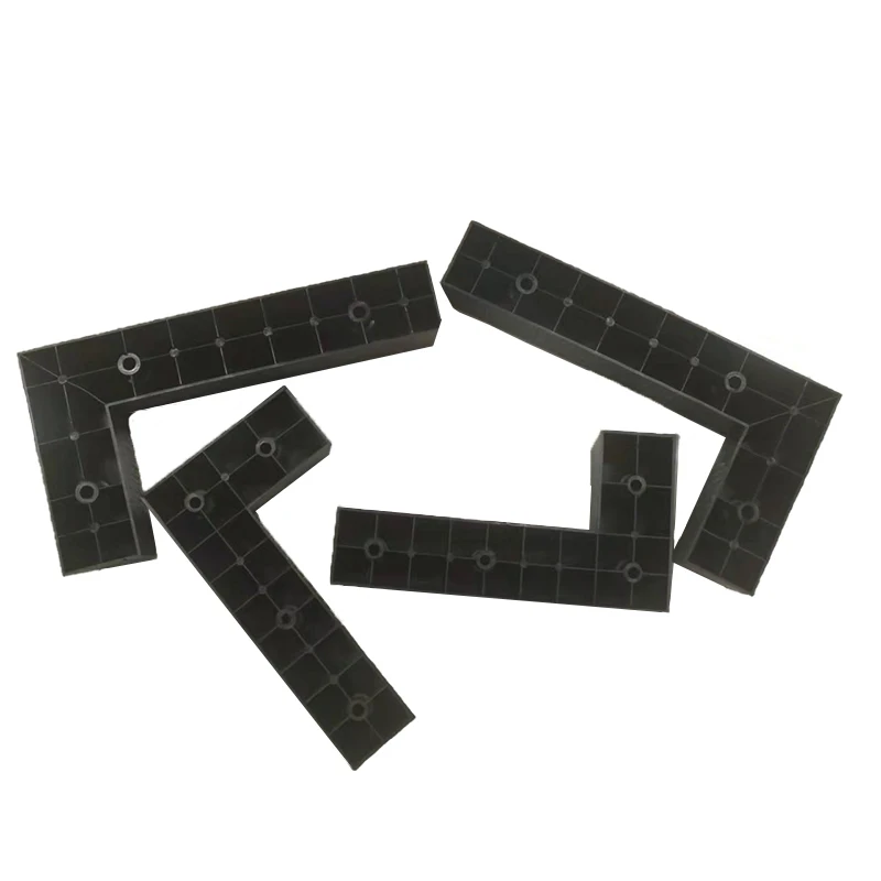 Popular L Type Leg Black Square Plastic Cabinet Strong Support Furniture Leg Extenders Wood Grain Plastic Pvc Sofa Leg