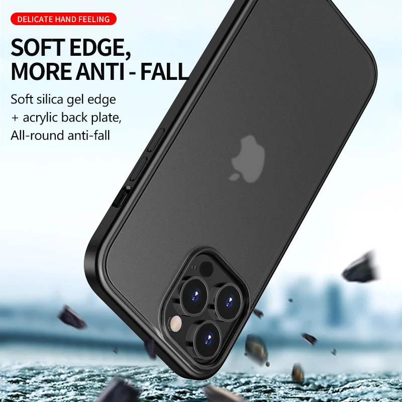 Matte Anti-knock Back Cover Shell Heavy Duty Protection Shockproof Case for iphone 13 12 11 Pro Max Mini X XS XR